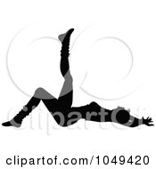Royalty Free RF Clip Art Illustration Of A Silhouetted Fitness Woman In An Aerobics Pose 4