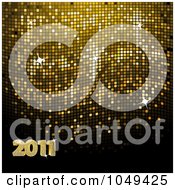 Royalty Free RF Clip Art Illustration Of A Golden Mosaic Background With 2011 In The Lower Left Corner