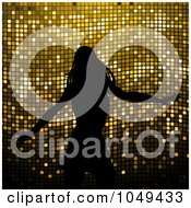 Poster, Art Print Of Silhouetted Dancing Woman Against Gold Mosaic