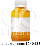 Royalty Free RF Clip Art Illustration Of A 3d Empty Pill Bottle With A Blank Label by elaineitalia
