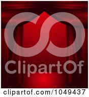 Royalty Free RF Clip Art Illustration Of Red Theater Curtains Framing A Stage With Red Lighting