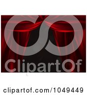 Royalty Free RF Clip Art Illustration Of Red Theater Curtains Framing Black With Lens Flares by elaineitalia