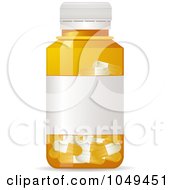 Royalty Free RF Clip Art Illustration Of A 3d Full Pill Bottle With A Blank Label by elaineitalia