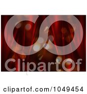 Royalty Free RF Clip Art Illustration Of A Background Of Blurred Lights Over Red Rippled Silk