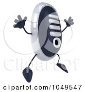 Royalty Free RF Clip Art Illustration Of A 3d Sneaker Shoe Character Facing Right And Jumping