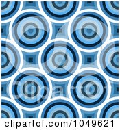 Poster, Art Print Of Blue Retro Circle Pattern