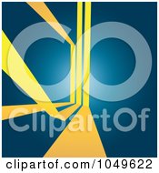 Poster, Art Print Of Blue Background With Abstract Yellow Lines