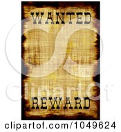 Royalty Free RF Clip Art Illustration Of A Vintage Wanted Poster With Copy Space And The Word Reward At The Bottom by Arena Creative #COLLC1049624-0094