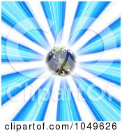 Poster, Art Print Of Planet Earth Glowing In A Blue Vortex