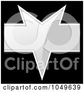 Royalty Free RF Clip Art Illustration Of A Silver V Shaped Product Label Over Black by Arena Creative