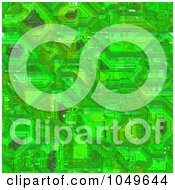 Poster, Art Print Of Seamless Computer Circuity Pattern In A Lime Green Hue