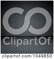 Royalty Free RF Clip Art Illustration Of A Realistic Carbon Fiber Textured Backdrop With 3d Perspective