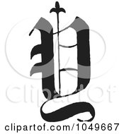 Black And White Old English Abc Letter Y
