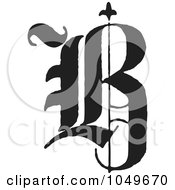 Black And White Old English Abc Letter B