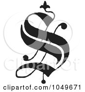Black And White Old English Abc Letter S