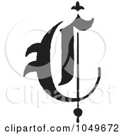 Black And White Old English Abc Letter C