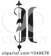 Black And White Old English Abc Letter I