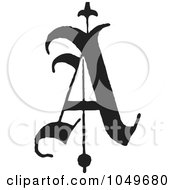 Black And White Old English Abc Letter A