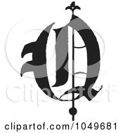 Black And White Old English Abc Letter Q