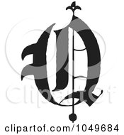 Royalty Free RF Clip Art Illustration Of A Black And White Calligraphy Abc Letter O