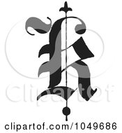 Black And White Old English Abc Letter K