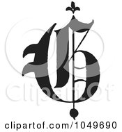 Black And White Old English Abc Letter G
