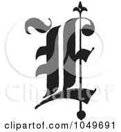 Black And White Old English Abc Letter E