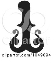 Royalty Free RF Clip Art Illustration Of A Black And White Vintage Digit Number 1 by BestVector