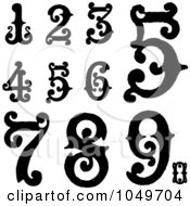 Royalty Free RF Clip Art Illustration Of A Digital Collage Of Black And White Vintage Digit Numbers