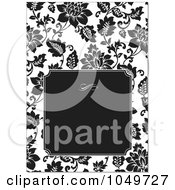 Poster, Art Print Of Black And White Floral Design Invitation With Black Copyspace