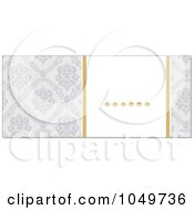 Poster, Art Print Of Horizontal Gray And Gold Damask Floral Invitation Background - 1