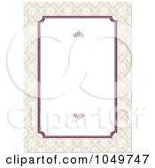 Poster, Art Print Of Burgandy And Beige Floral Border Around White Copyspace - 2