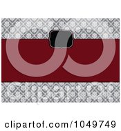 Royalty Free RF Clip Art Illustration Of An Invitation Design Of A Black Label And Red Bar Over A Gray Damask Pattern