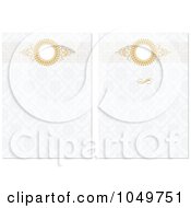 Royalty Free RF Clip Art Illustration Of A Digital Collage Of Golden Headers On Floral Pattern Invitation Backgrounds