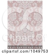 Royalty Free RF Clip Art Illustration Of A Vintage Pink Damask Floral Invitation Background by BestVector