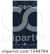Royalty Free RF Clip Art Illustration Of A Vertical Blue Floral Invitation Background With Shading