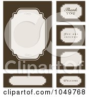 Royalty Free RF Clip Art Illustration Of A Digital Collage Of Brown And Cream Wedding Labels
