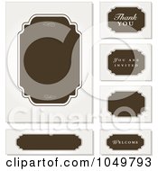 Royalty Free RF Clip Art Illustration Of A Digital Collage Of Brown And Off White Wedding Labels