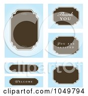Royalty Free RF Clip Art Illustration Of A Digital Collage Of Brown And Blue Wedding Labels