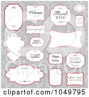 Royalty Free RF Clip Art Illustration Of A Digital Collage Of Red White And Gray Wedding Labels