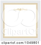 Royalty Free RF Clip Art Illustration Of A Golden Frame And Gray Around White Copyspace