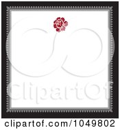 Poster, Art Print Of Black And Gray Square Frame With A Red Floral Design Around White Copyspace - 1