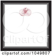 Poster, Art Print Of Black And Gray Square Frame With A Red Swirl Design Around White Copyspace - 3