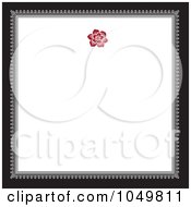 Poster, Art Print Of Black And Gray Square Frame With A Red Floral Design Around White Copyspace - 2
