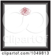 Poster, Art Print Of Black And Gray Square Frame With A Red Swirl Design Around White Copyspace - 1