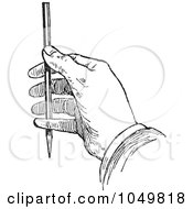 Royalty Free RF Clip Art Illustration Of A Black And White Retro Drawing Hand 2 by BestVector