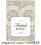 Royalty Free RF Clip Art Illustration Of A Thank You Frame Over Brown Floral