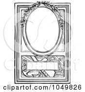 Poster, Art Print Of Vintage Black And White Sketched Frame With Leaves