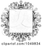 Poster, Art Print Of Black And White Gothic Frame With A Faded Pattern In The Center