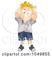Frustrated Boy Pulling His Hair